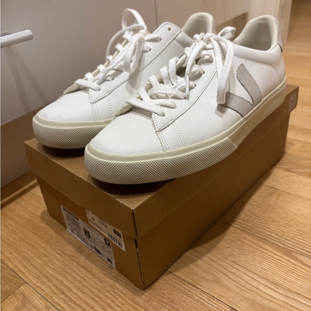 Veja Men’s White Sneakers with Gray Accents - size 11.5